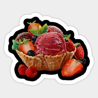 Ice cream with berries Sticker